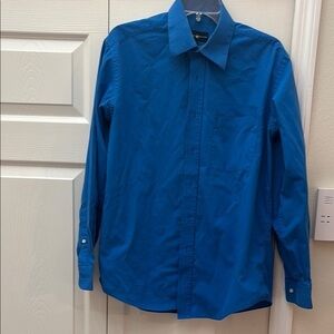 Beverly Hills Polo Club Blue Dress Shirt Classic Long Sleeve